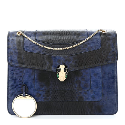 Bulgari Shiny Karung Medium Serpenti Forever Crossbody Bag Dark Blue 3 of 10