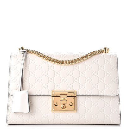 Gucci Guccissima Medium Padlock Shoulder Bag Mystic White 1 of 8