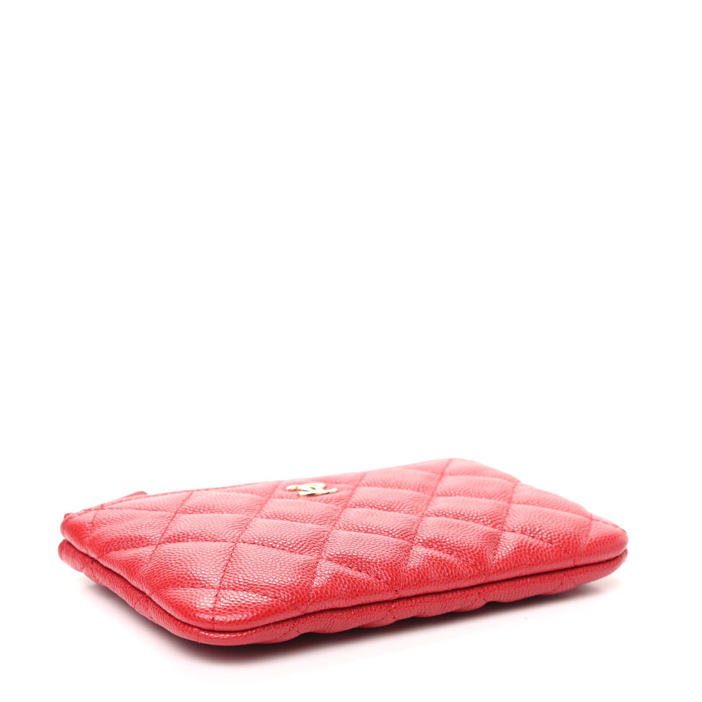 Caviar Quilted Small Cosmetic Case Red