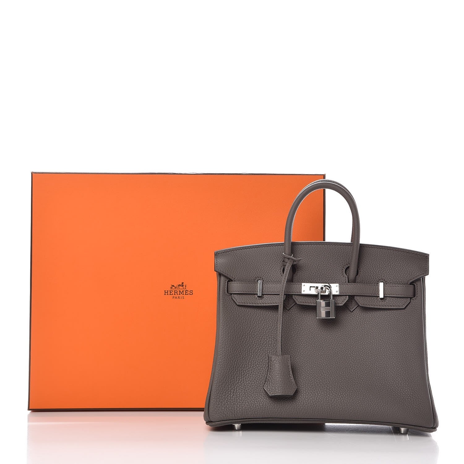 Hermes Togo Birkin 25 Etain 8 of 8