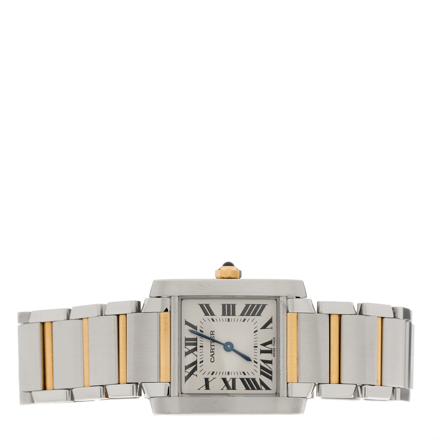 Stainless Steel 18K Yellow Gold 25mm Tank Francaise Quartz Watch