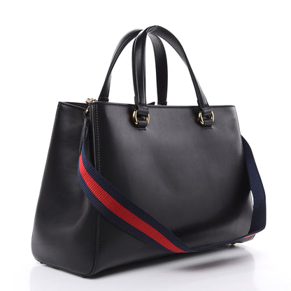 Gucci Calfskin Large Sylvie Top Handle Tote Black 3 of 10