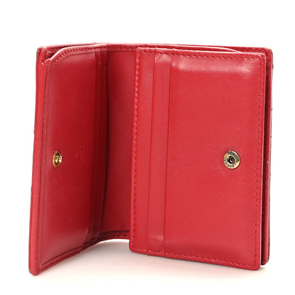 Gucci Calfskin Matelasse GG Marmont Card Case Wallet Hibiscus Red 4 of 12