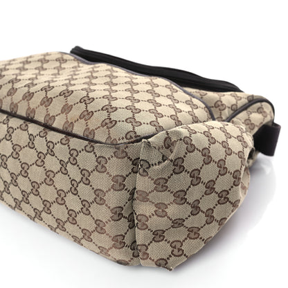 Gucci Monogram Natural Pigskin Large Diaper Bag Beige Ebony Cocoa Dark Chocolate 10 of 10