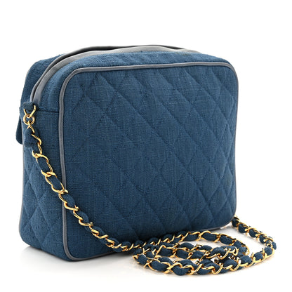 Chanel Canvas Quilted CC Tassel Camera Bag Blue 3 of 11