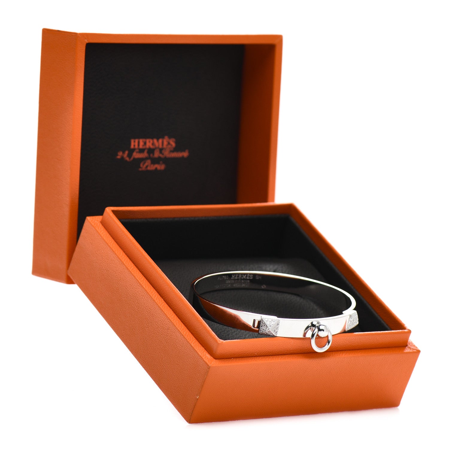 Hermes 18K White Gold Diamond PM Collier De Chien Bracelet SH 4 of 4