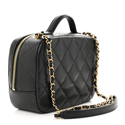 Chanel Caviar Quilted CC Small Top Handle Vanity Case Black 2 of 12