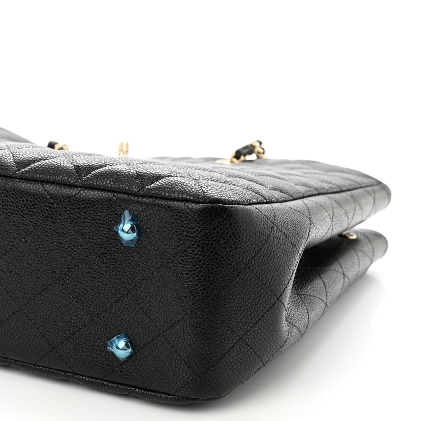 Caviar Quilted Large Shopping Tote Black