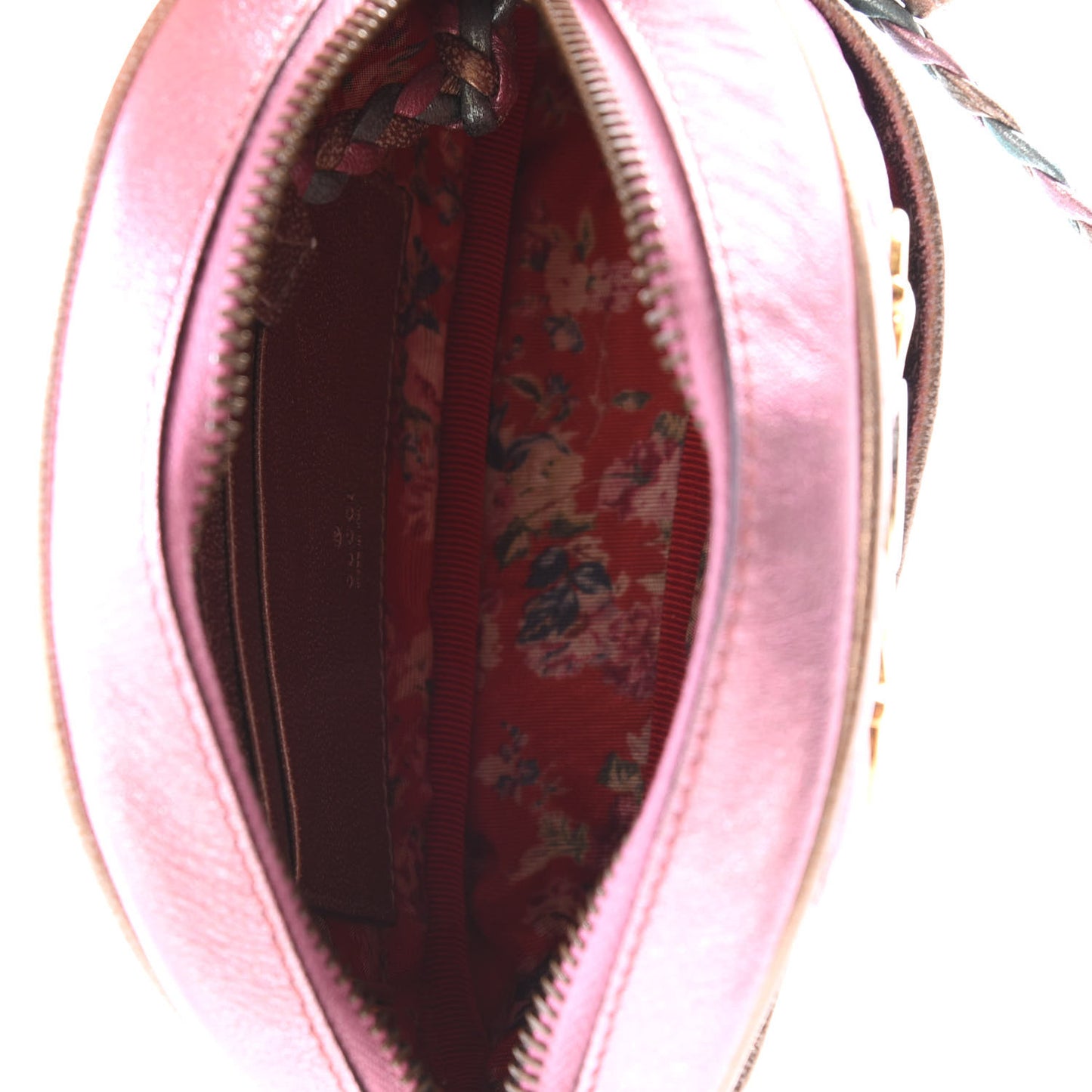 Laminated Nappa Trapuntata Mini Zumi Dome Shoulder Bag Rosa Lago Rame