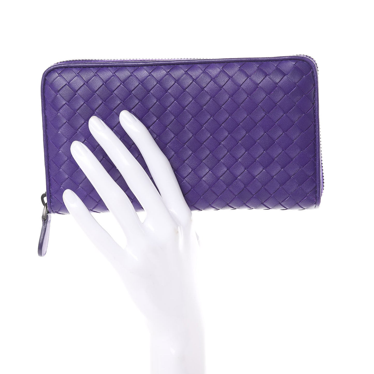 Nappa Intrecciato Zip Around Wallet Anemone