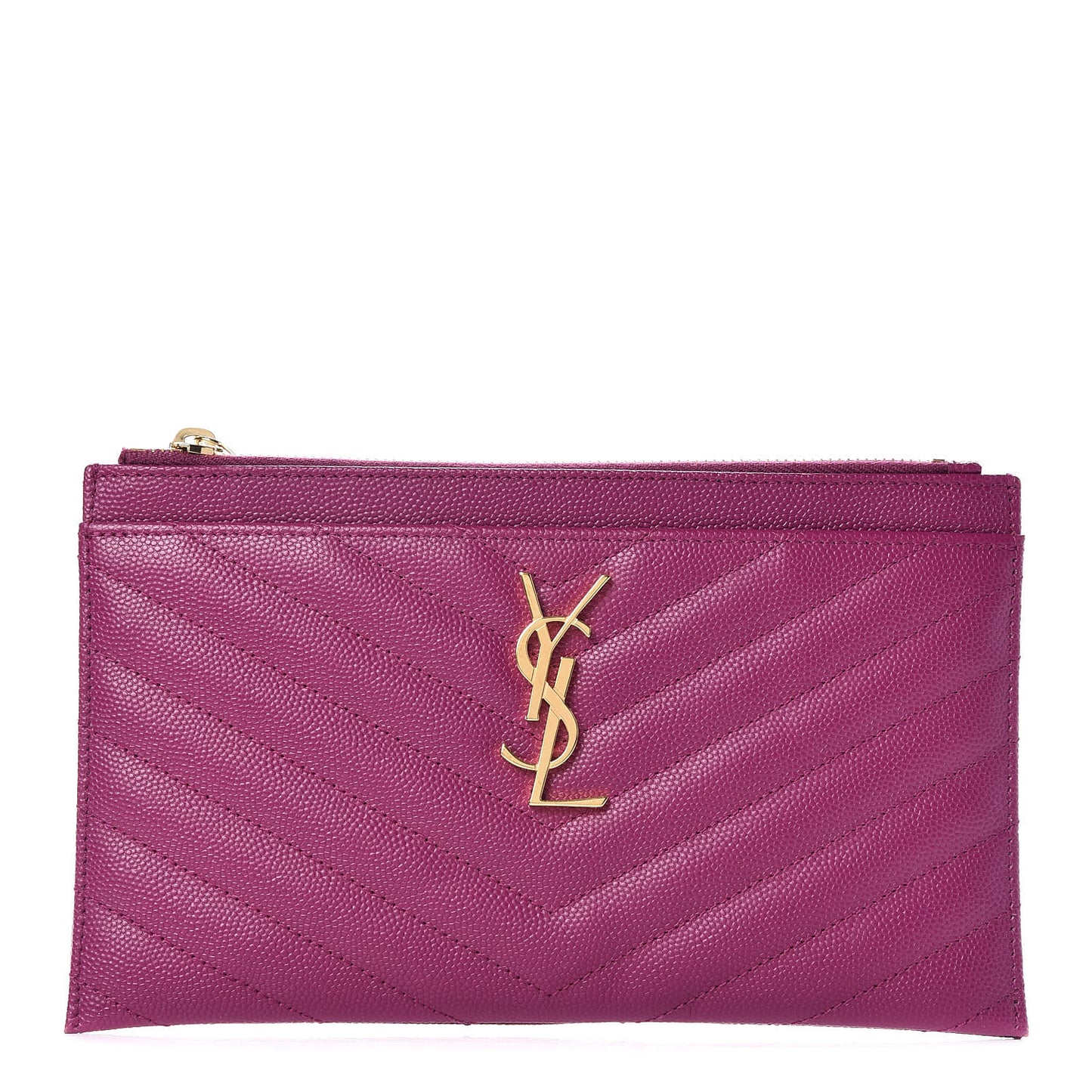 Grain De Poudre Chevron Monogram Bill Pouch Dark Grape