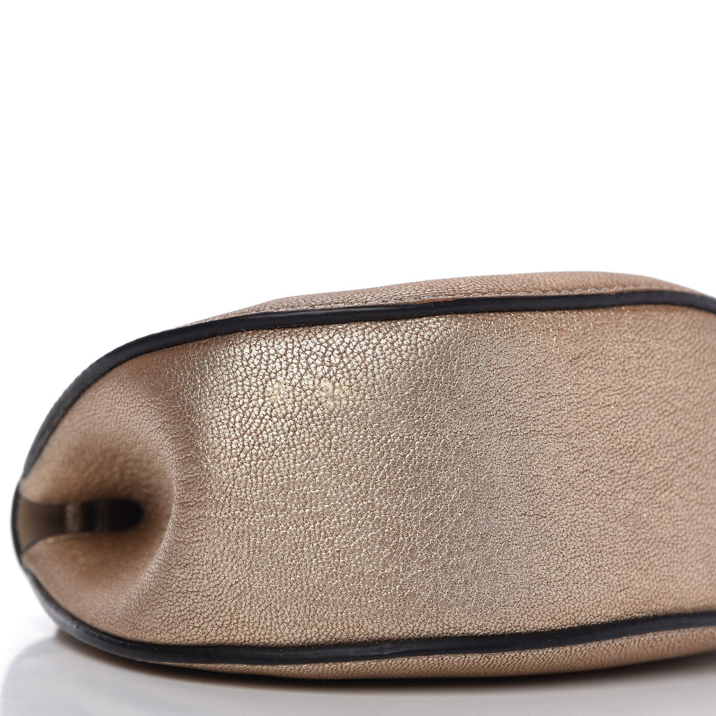 Metallic Grained Goatskin Nano Drew Shoulder Bag Abstract Gold