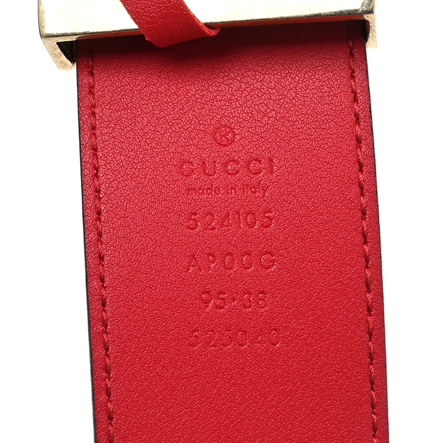 Moon Calfskin Torchon Double G 40mm Belt 95 38 Hibiscus Red