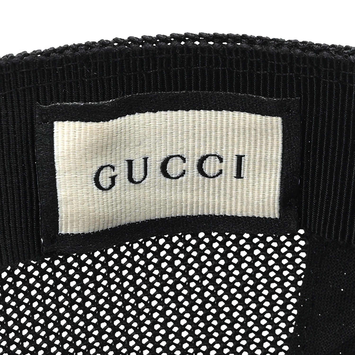 Gucci Nylon Light Mesh Dollar Calfskin GG Monogram Baseball Hat M Black 8 of 8