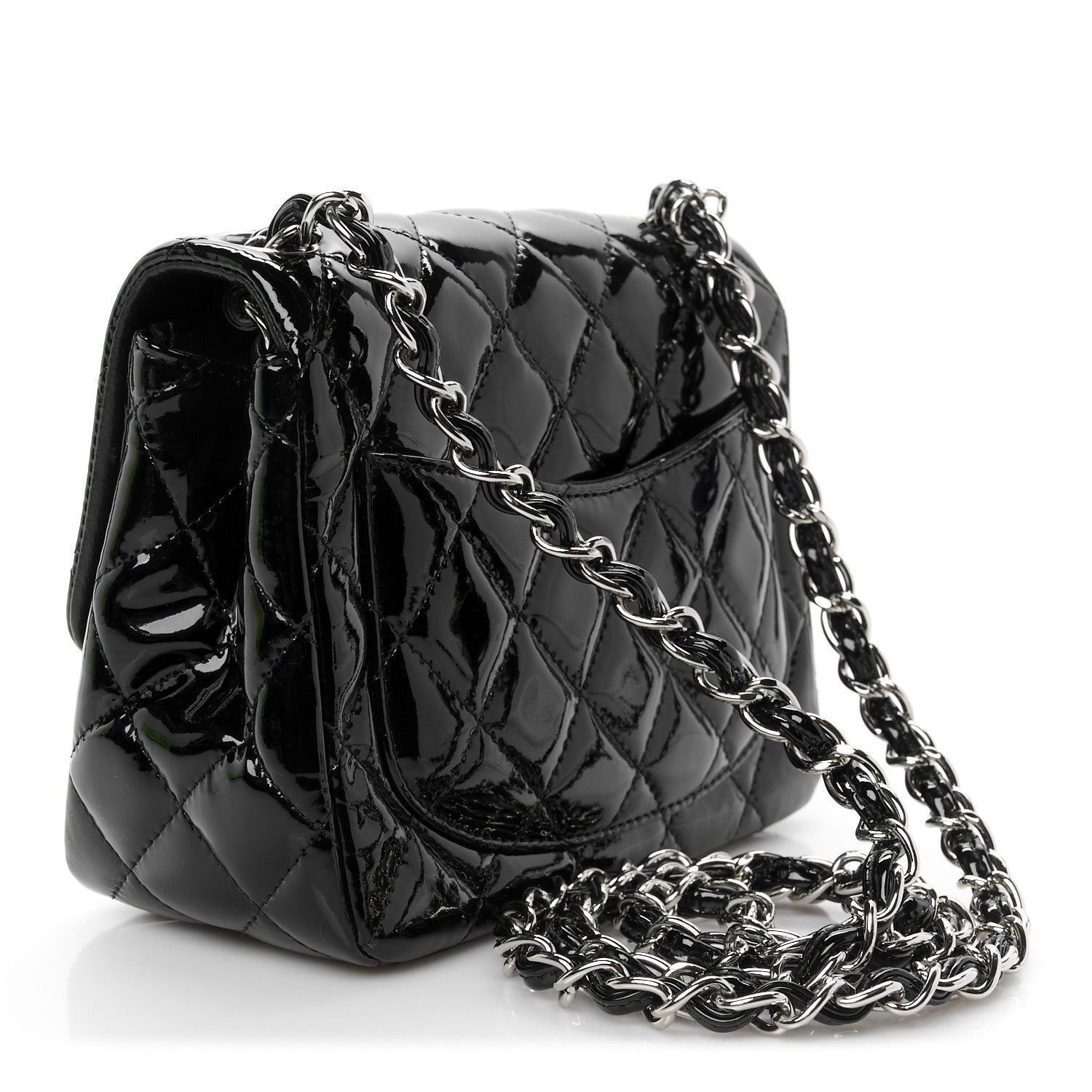 Chanel Patent Calfskin Quilted Mini Square Flap Black 3 of 11