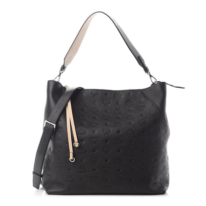 MCM Calfskin Ottomar Monogram Large Klara Hobo Black 1 of 7
