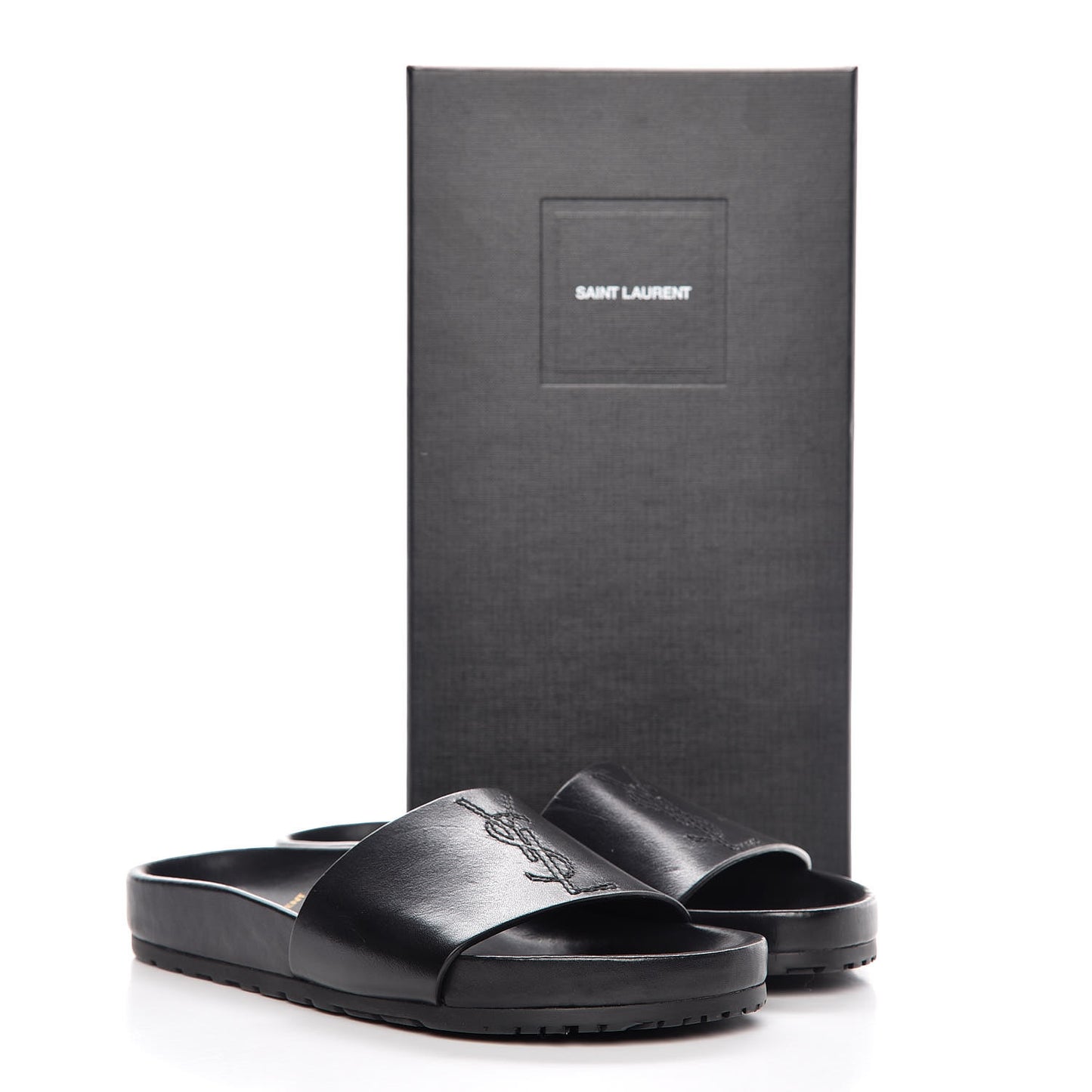 Calfskin Monogram Jimmy Joan Slide Sandals 37 Black