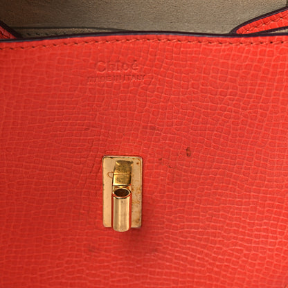 Chloe Grained Calfskin Lambskin Mini Drew Shoulder Bag Coral Pop 10 of 10