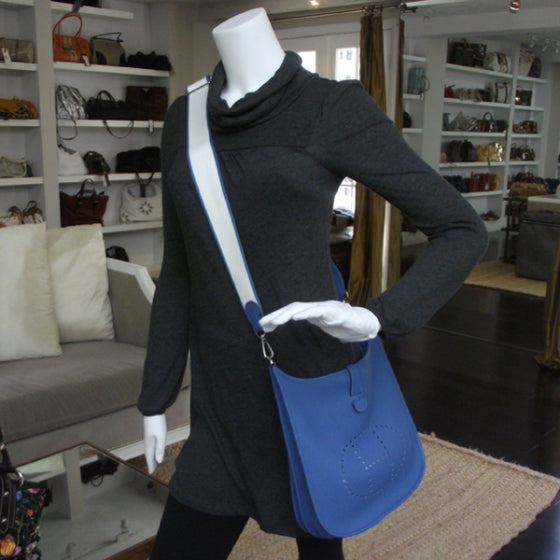 Hermes Clemence Evelyn III Amazone PM Bleu Mykonos 2 of 9