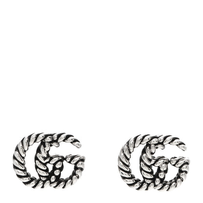 Gucci Sterling Silver Torchon Double G Earrings 1 of 5
