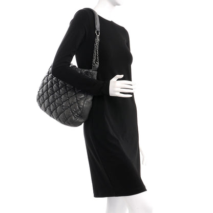 Chanel Calfskin Bubble Quilt Hobo Grey 2 of 7