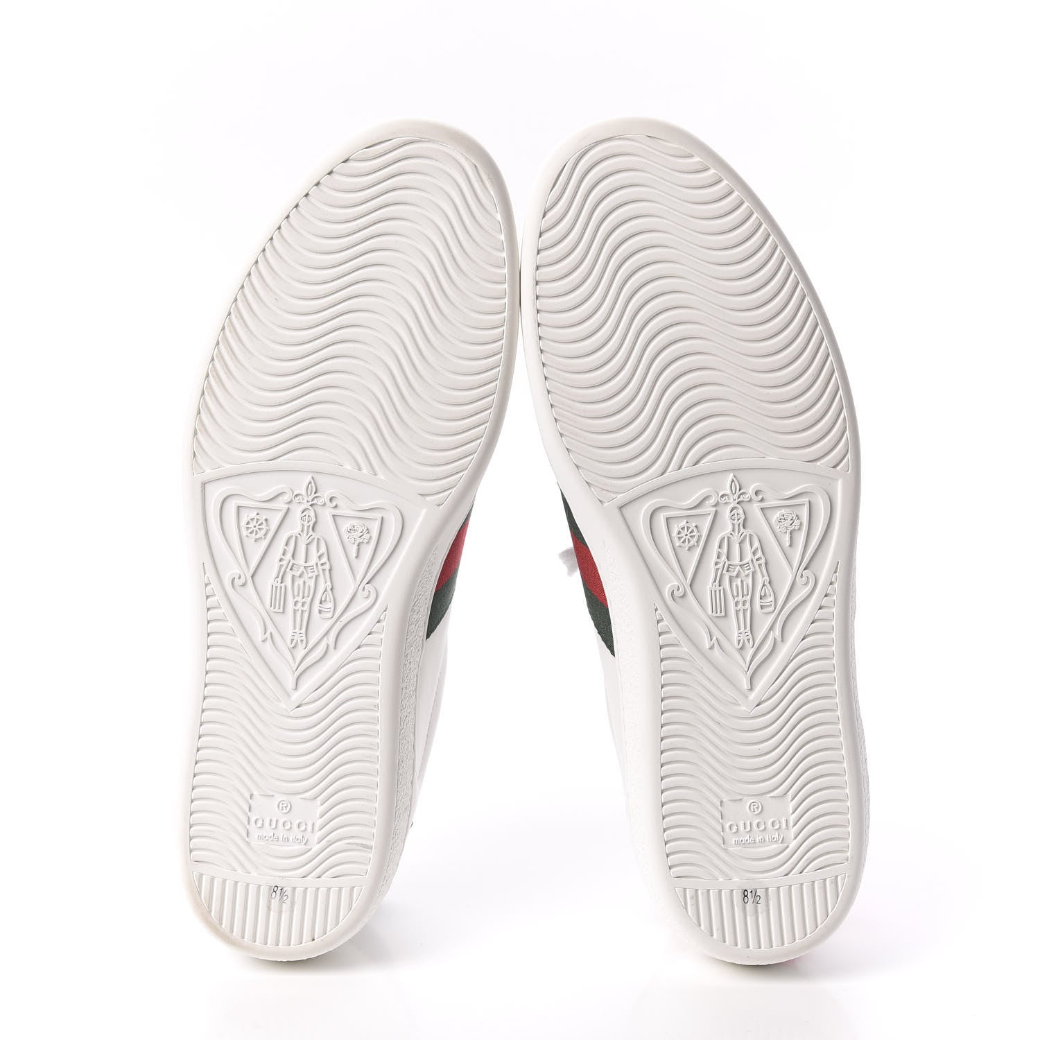 Gucci Miro Soft Calfskin Laminated Ayers Web Bee Embroidered Mens Ace Sneakers 8.5 White Red Flame Green 5 of 8