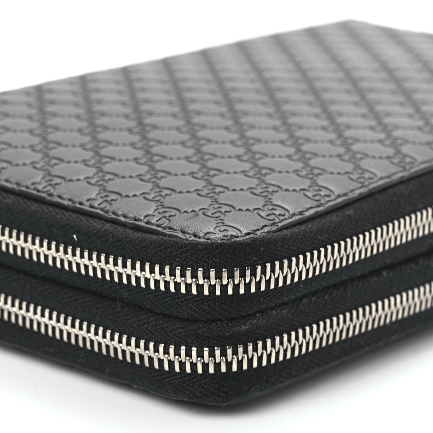Gucci Soft Microguccissima Zip Around Top Handle Travel Wallet Carbon 11 of 13