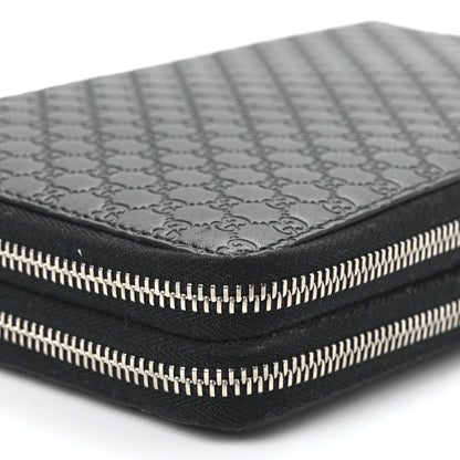 Gucci Soft Microguccissima Zip Around Top Handle Travel Wallet Carbon 11 of 13