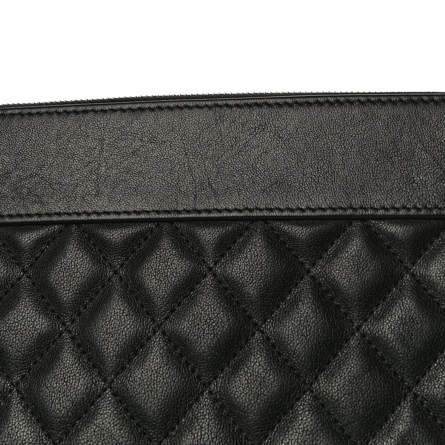 Sheepskin Quilted Medium Vintage Mademoiselle Cosmetic Case Black