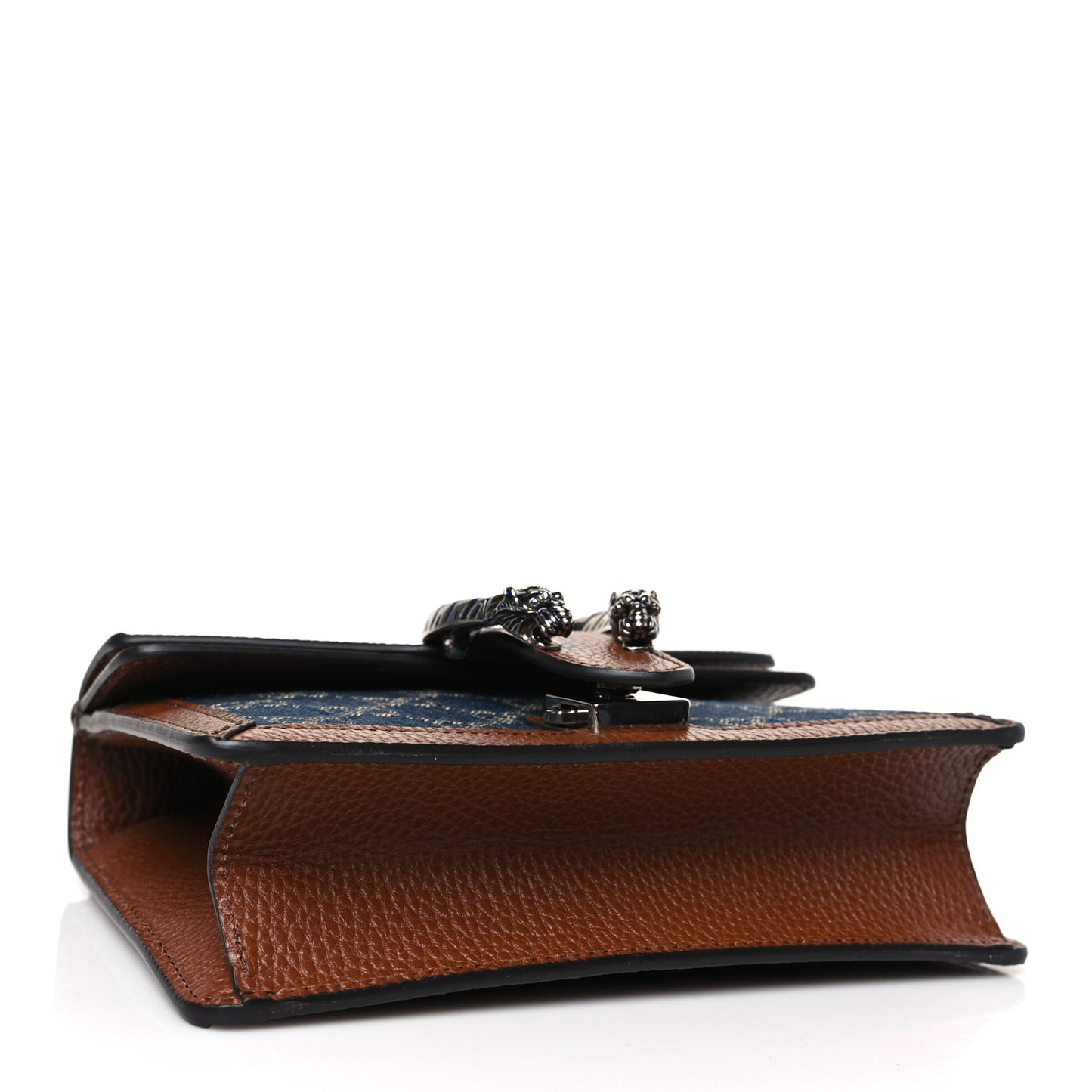 New Denim GG Monogram Dollar Calfskin Enamel Mini Dionysus Shoulder Bag Blue Tea Cuir Epilog Electric Blue