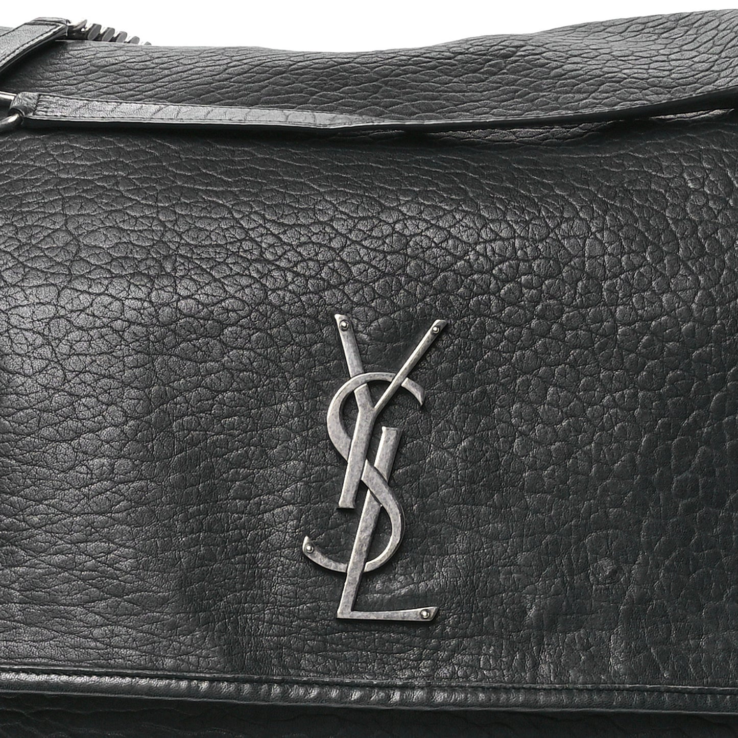 Grained Lambskin Monogram Oversized Niki Chain Satchel Black