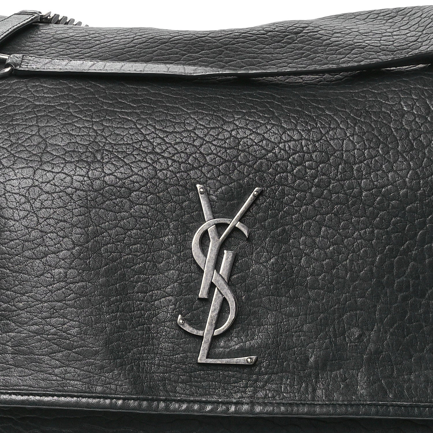 Saint Laurent Grained Lambskin Monogram Oversized Niki Chain Satchel Black 8 of 12