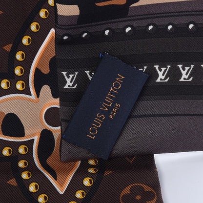 Louis Vuitton Silk Monogram LV World Bandeau Brown 4 of 4