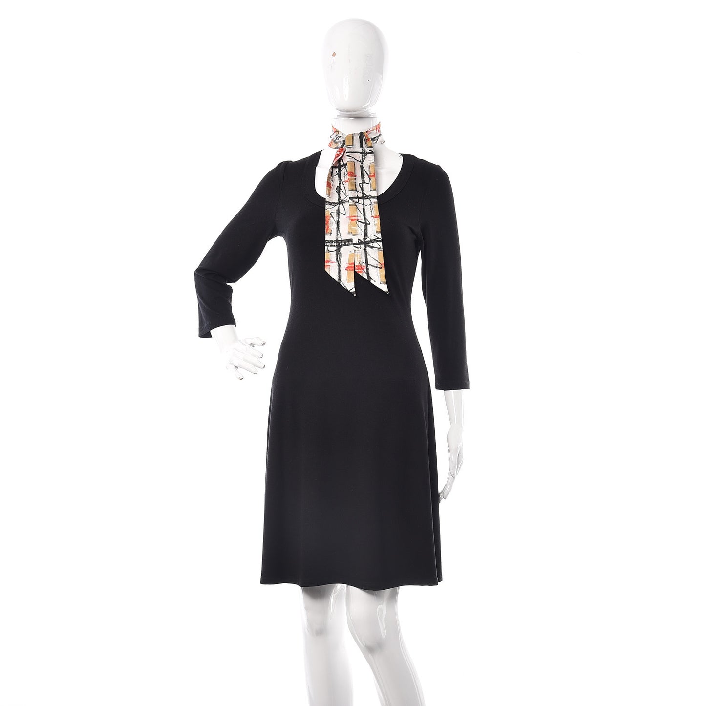 Silk Disruptive Check Scribble Print Twill Slim Scarf Camel