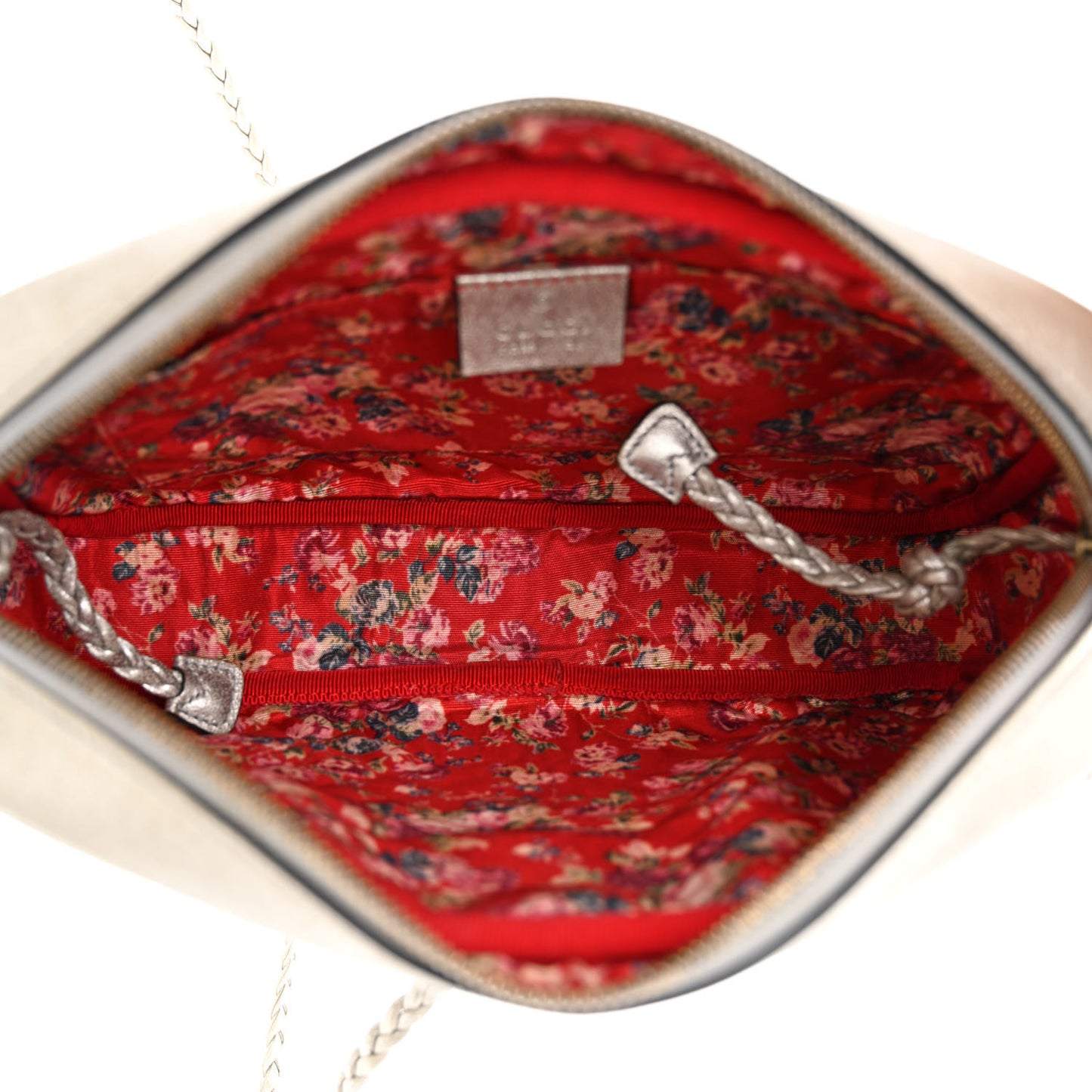 Laminated Nappa Web Trapuntata Small GG Shoulder Bag Argento