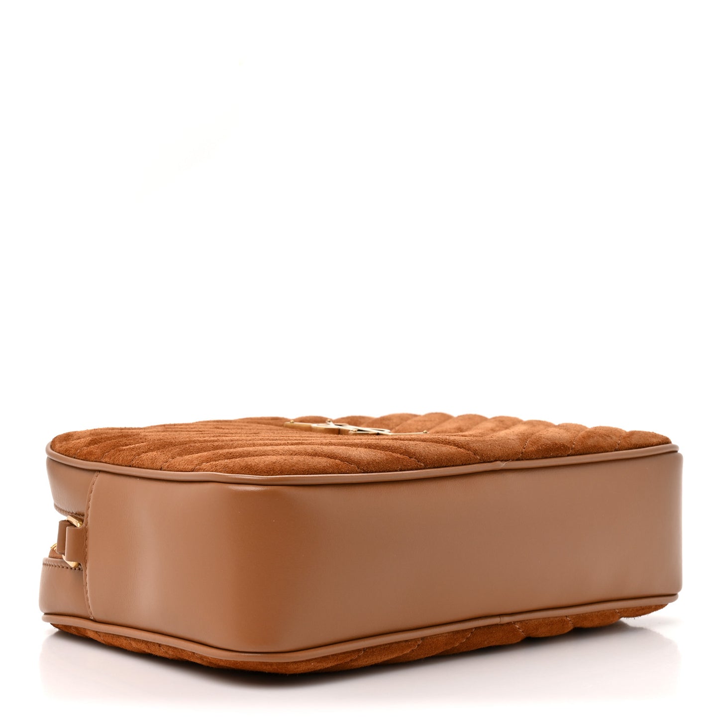 Suede Matelasse Monogram Lou Camera Bag Cinnamon