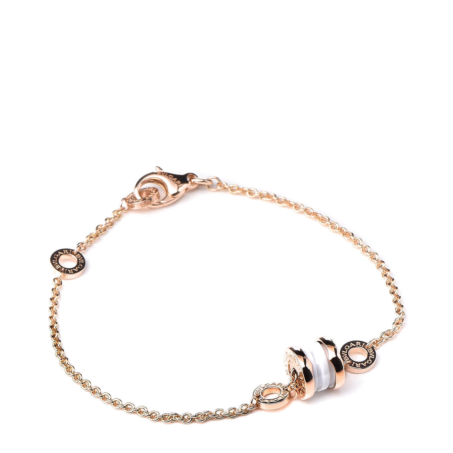 18K Rose Gold White Ceramic B.Zero1 Bracelet
