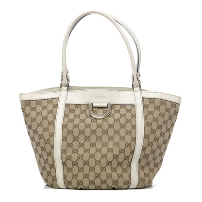 Gucci Monogram Medium D Gold Tote Bag White 1 of 14