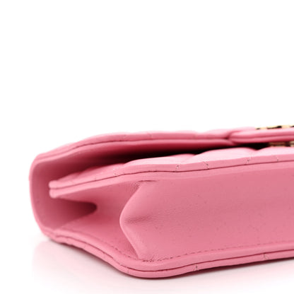 Chanel Lambskin Quilted Flap Phone Holder With Chain Pink 10 of 12