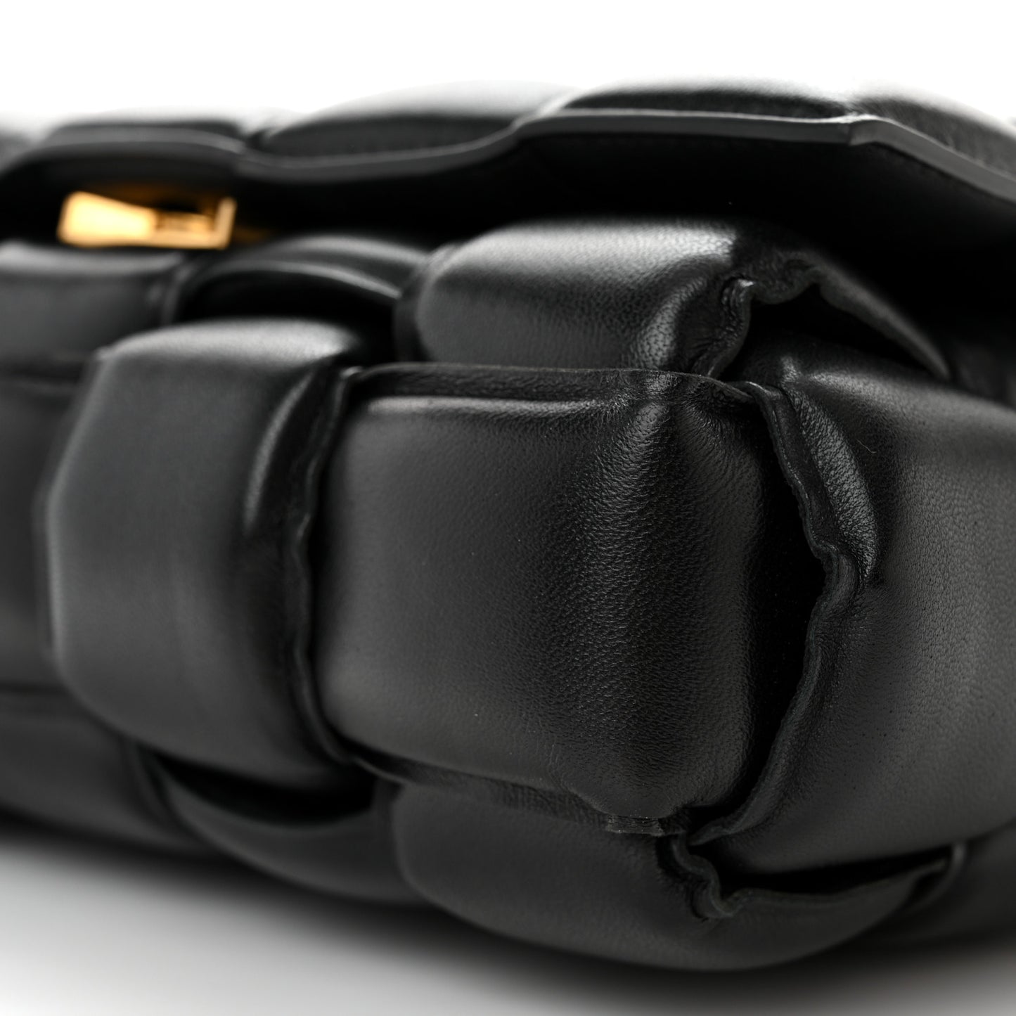 Lambskin Maxi Intreccio Padded Chain Cassette Crossbody Bag Black