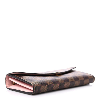 Louis Vuitton Damier Ebene Sarah Wallet NM Rose Ballerine 4 of 18