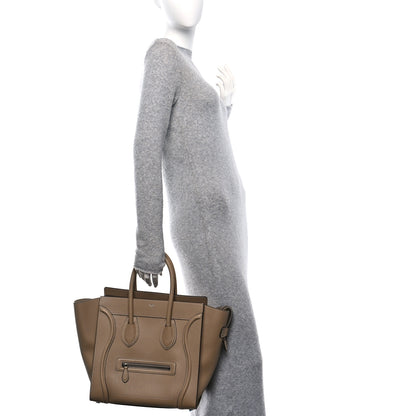 Celine Drummed Calfskin Mini Luggage Dune 2 of 11