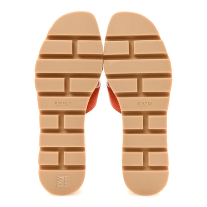 Hermes Suede Goatskin Cork Eze 30 Sandals 40 Orange Brulee 6 of 10