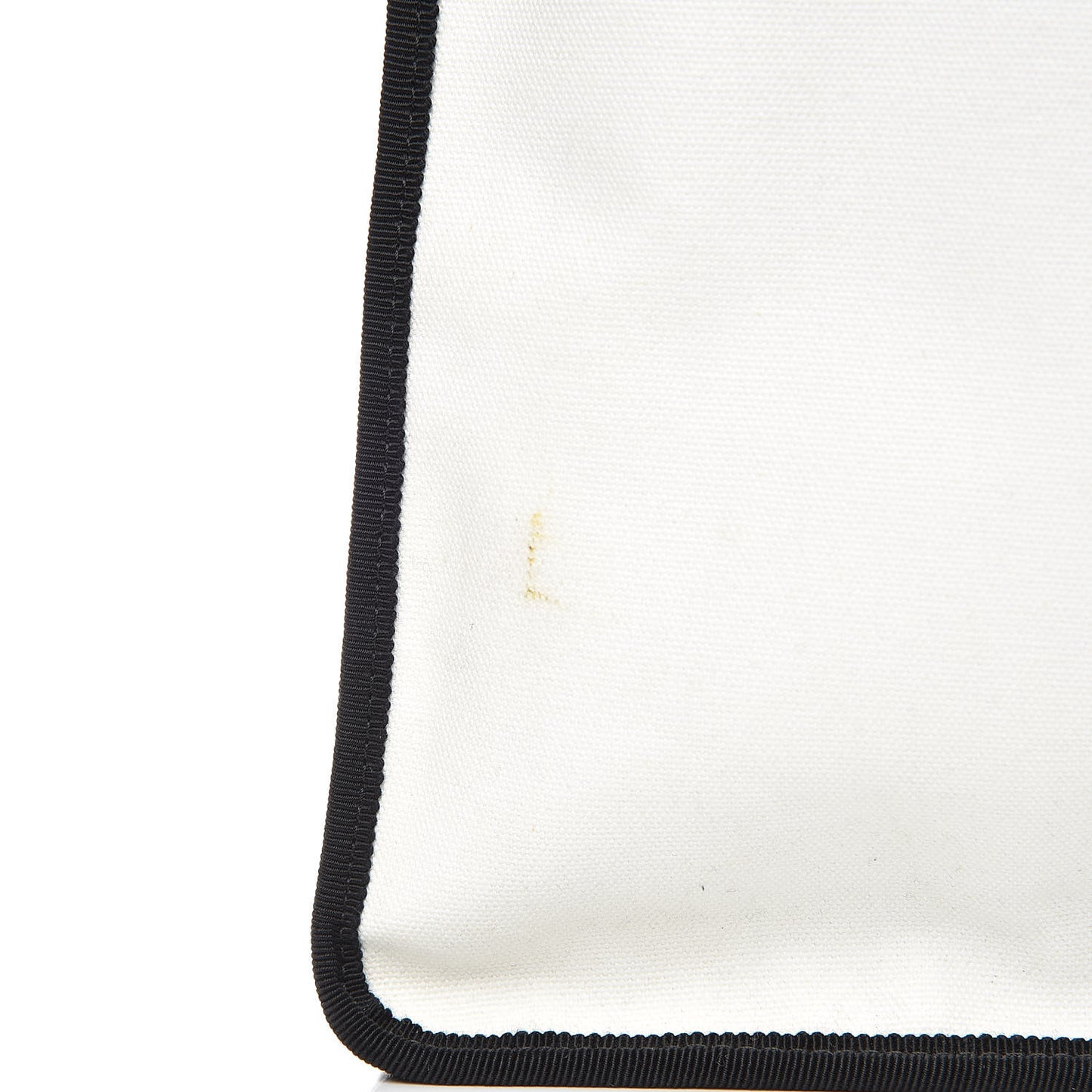 Canvas Calfskin Large Let's Demonstrate Tote White Black