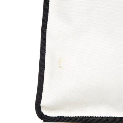 Chanel Canvas Calfskin Large Let's Demonstrate Tote White Black 10 of 13