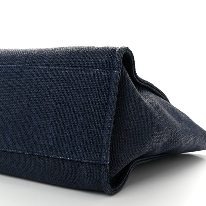 Chanel Woven Straw Raffia Medium Deauville Tote Navy 10 of 12