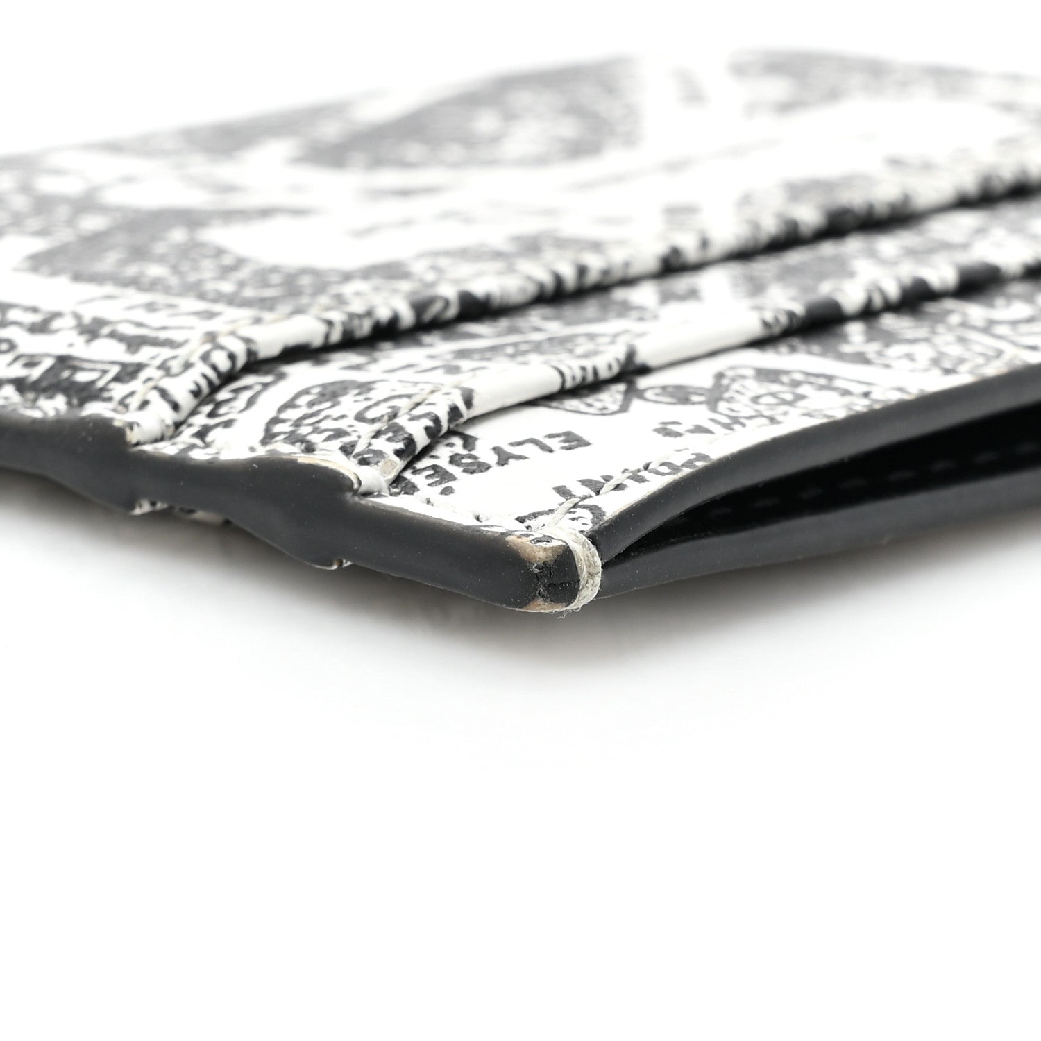 Christian Dior Calfskin Plan De Paris Print Card Holder White Black 12 of 12