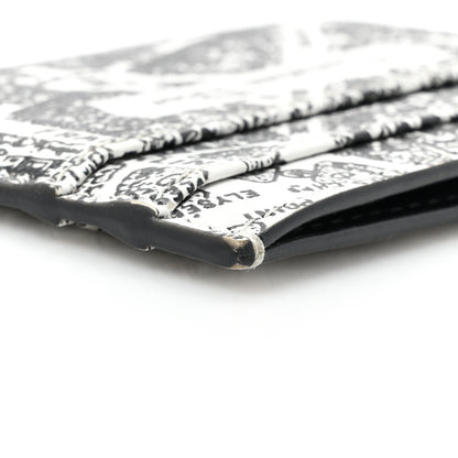 Christian Dior Calfskin Plan De Paris Print Card Holder White Black 12 of 12