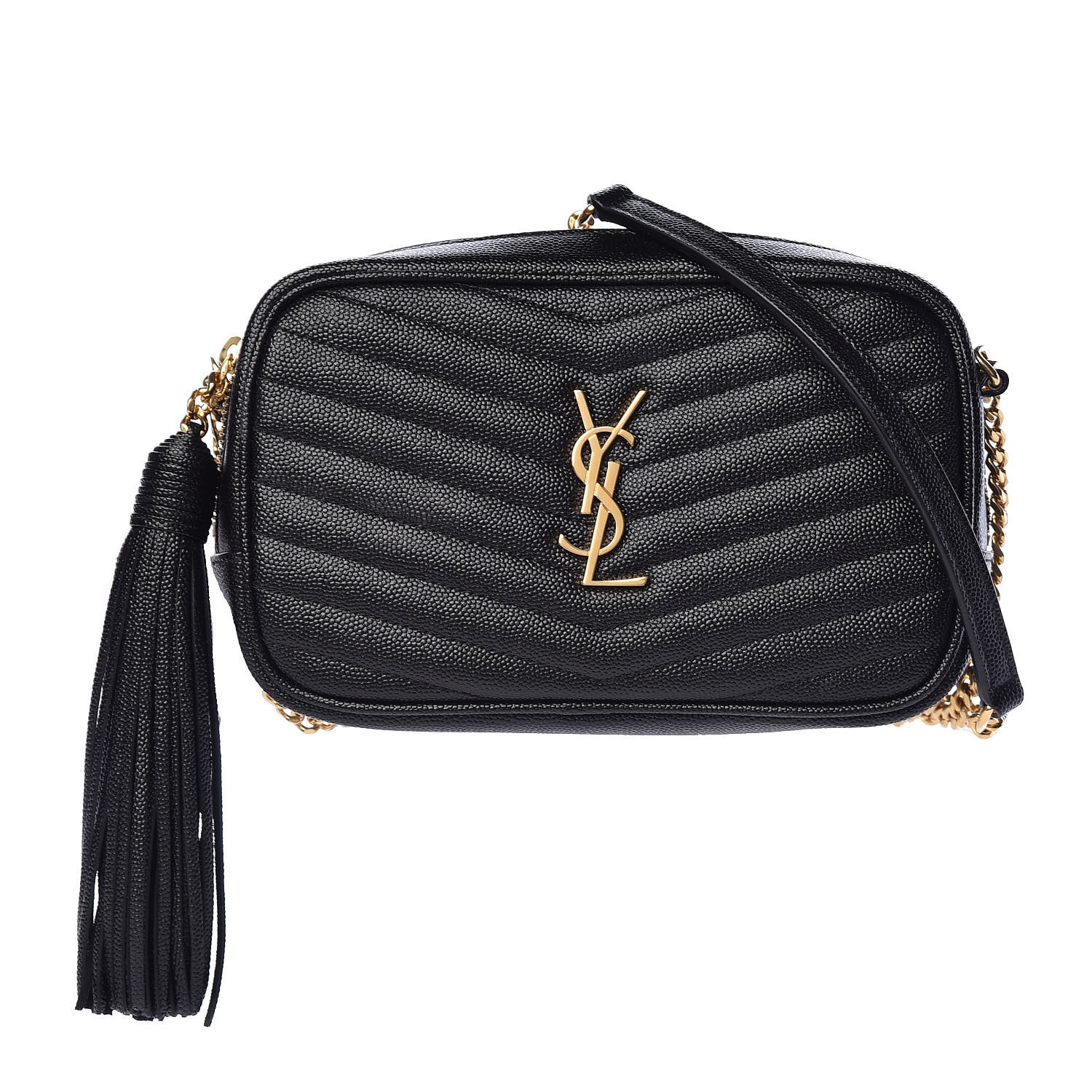 Saint Laurent Grain De Poudre Matelasse Monogram Mini Lou Camera Bag Black 1 of 12