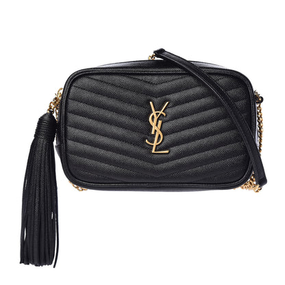 Saint Laurent Grain De Poudre Matelasse Monogram Mini Lou Camera Bag Black 1 of 12